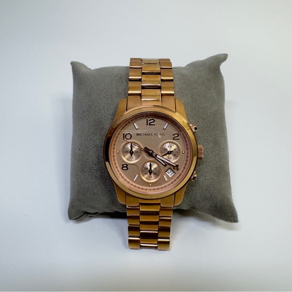 MICHAEL KORS CHRONOGRAPH MK5128 ROSE GOLD-TONE WATCH 37.2mm 20mm LUG RUNS - Picture 2 of 4